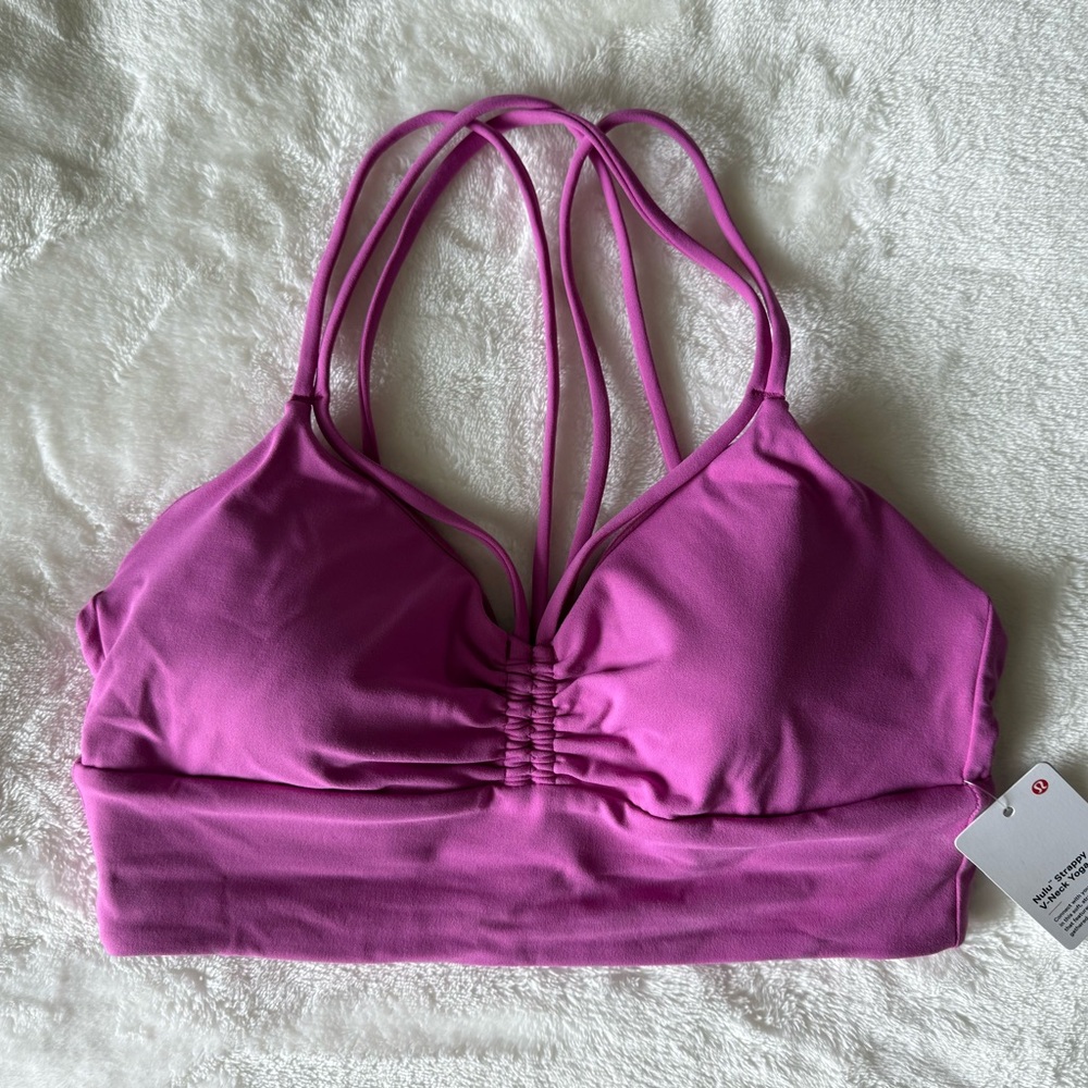NWT Lululemon Nulu Strappy V-Neck Bra in Pow Pink 6